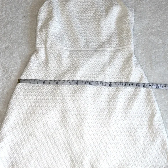 Theory White Sleeveless Textured A-Line Dress - Picture 5 of 11